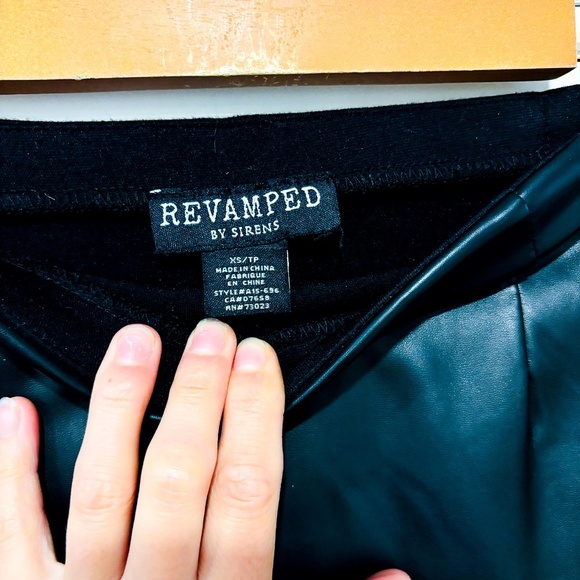 SIRENS Black faux leather mini skirt | Wrap detail | X-Small * - Picture 6 of 7